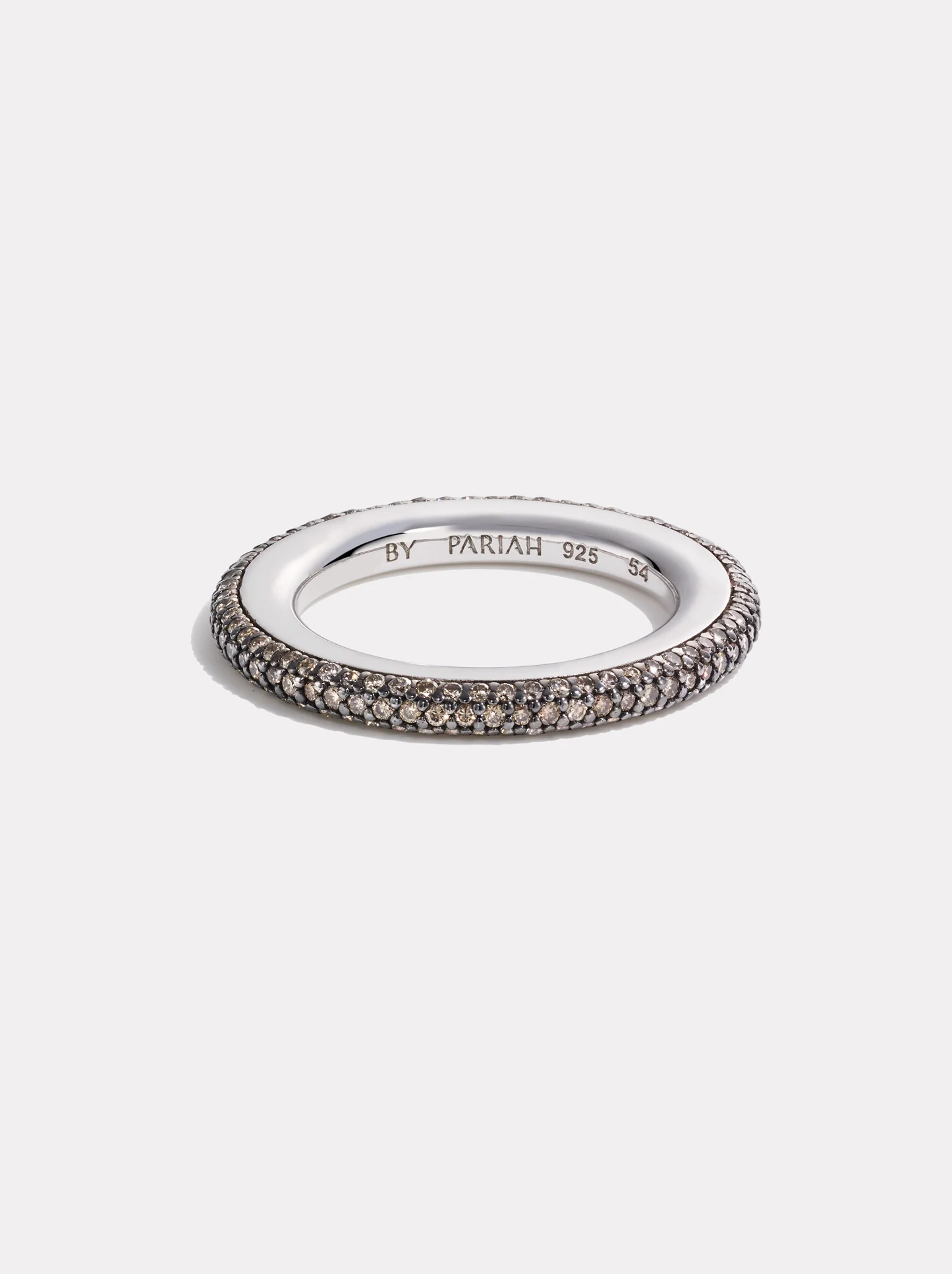 Pavé Sterling Silver Ring | Champagne Diamond