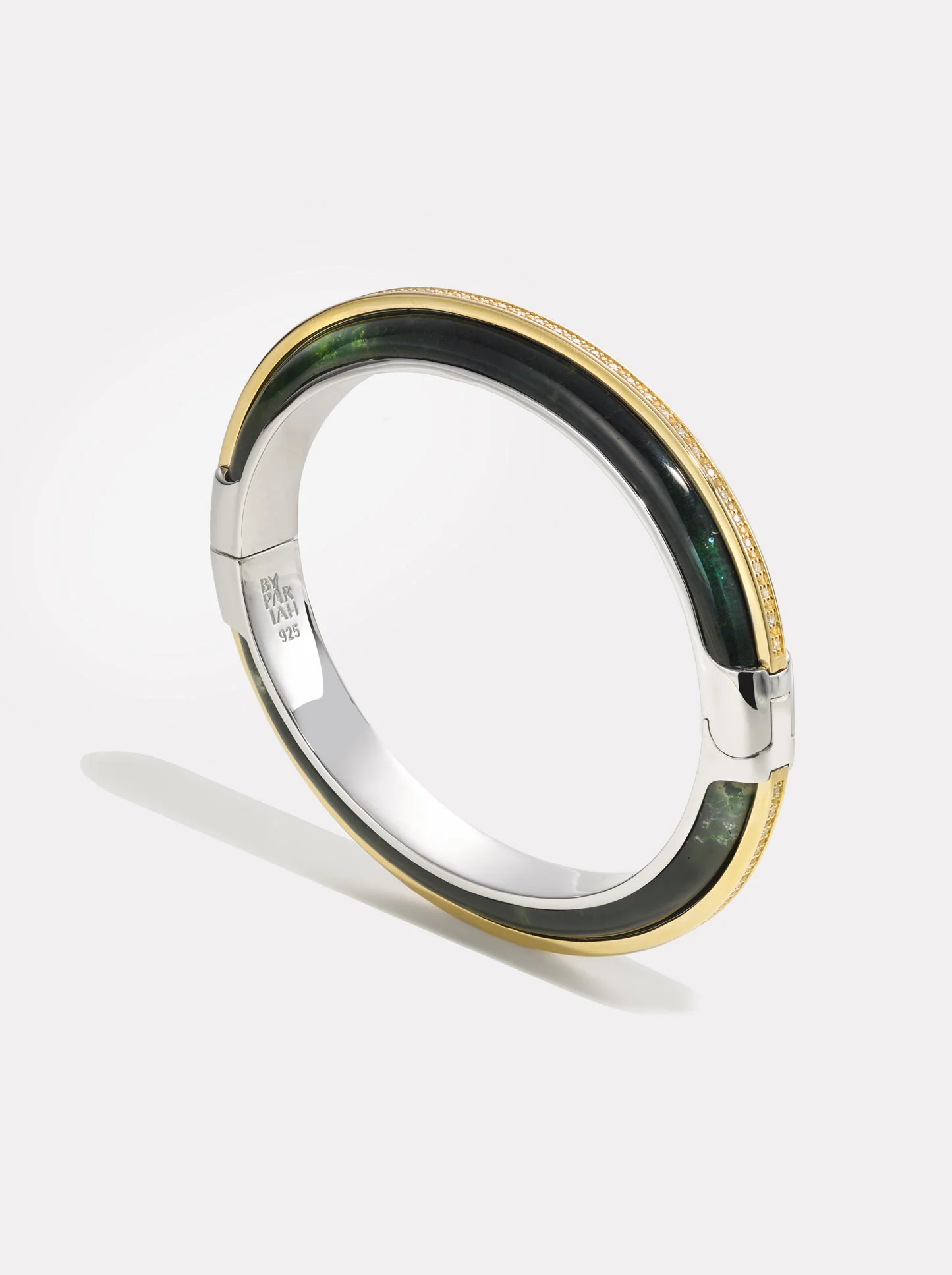 Essential Diamond Stacking Cuff Moss Agate