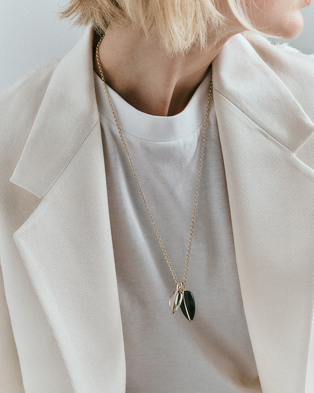 Large Pebble Pendant in Moss Agate - Image 3