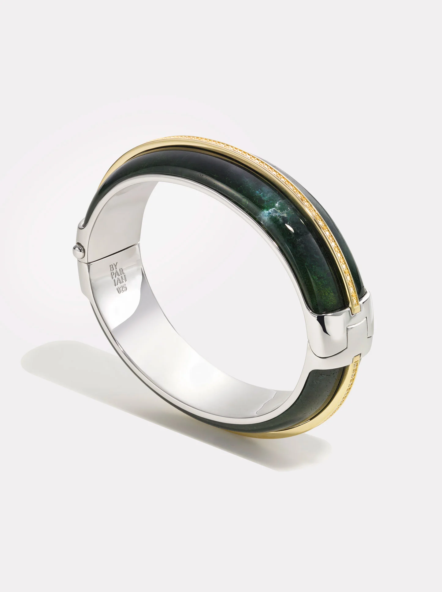 Pebble Cocktail Cuff Moss Agate