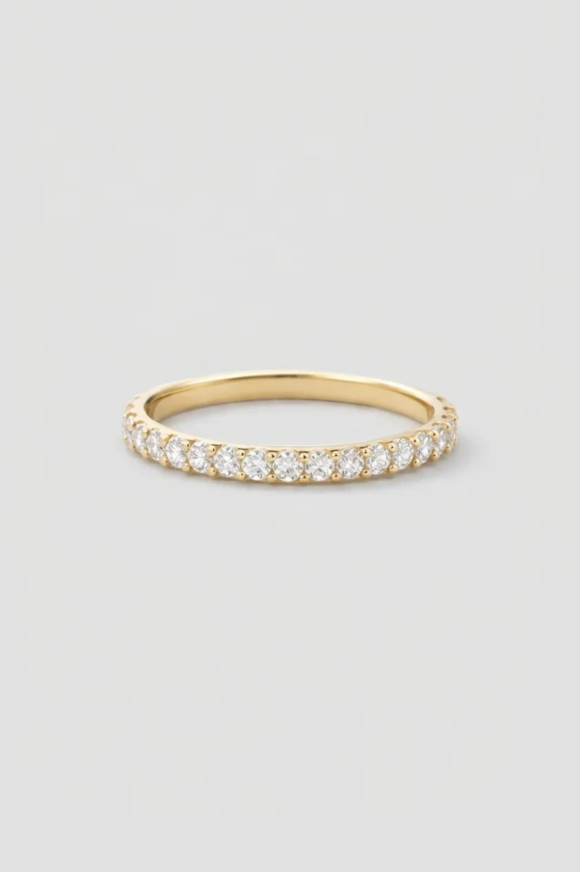 Prong set Diamond Eternity Ring - White Diamond