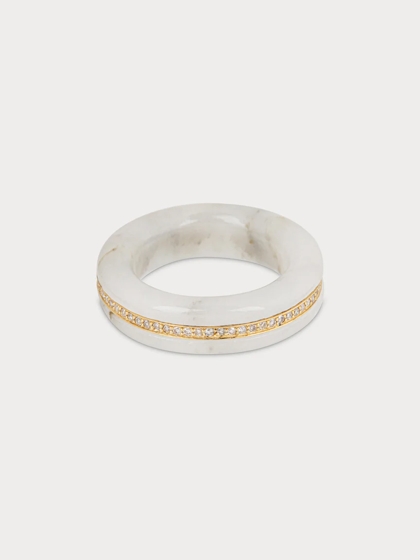 Stone Linings Ring - White Marble